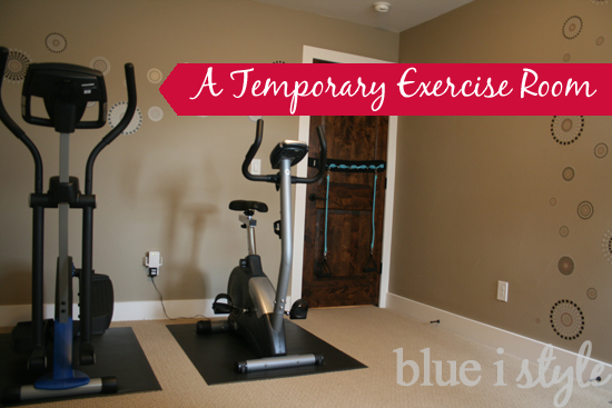decorating with style} A Temporary Exercise Room - Blue i Style