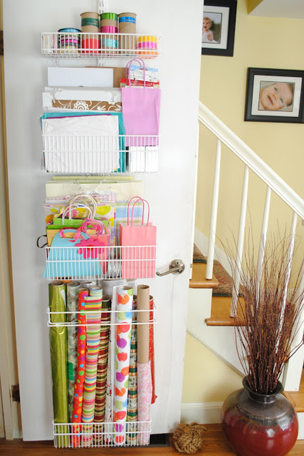 Genius Wrapping Paper Organizer Ideas  Wrapping paper organization,  Wrapping paper storage, Tissue paper storage
