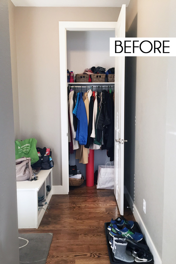 Improved Small Coat Closet Organization for our Entryway