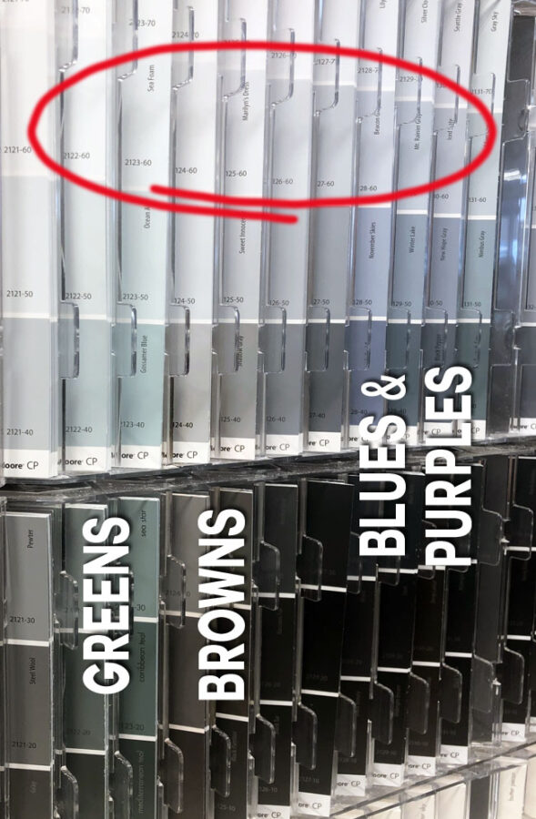 different shades of grey paint