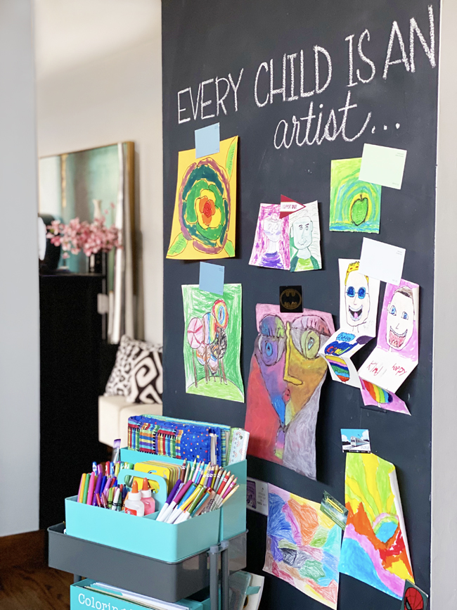 Organized Art and School Supplies